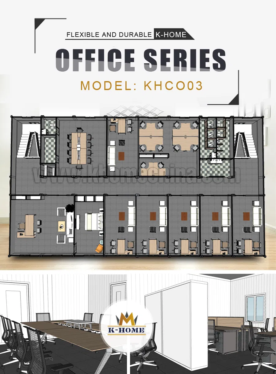 Oficina modular portátil de construcción personalizada de varios pisos desmontable