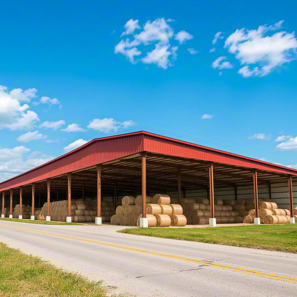 Edificios modernos comerciales, edificio prefabricado, casa prefabricada, edificio de estilo granja con estructura de acero ligero, cobertizos, industria, almacén de estructura de acero