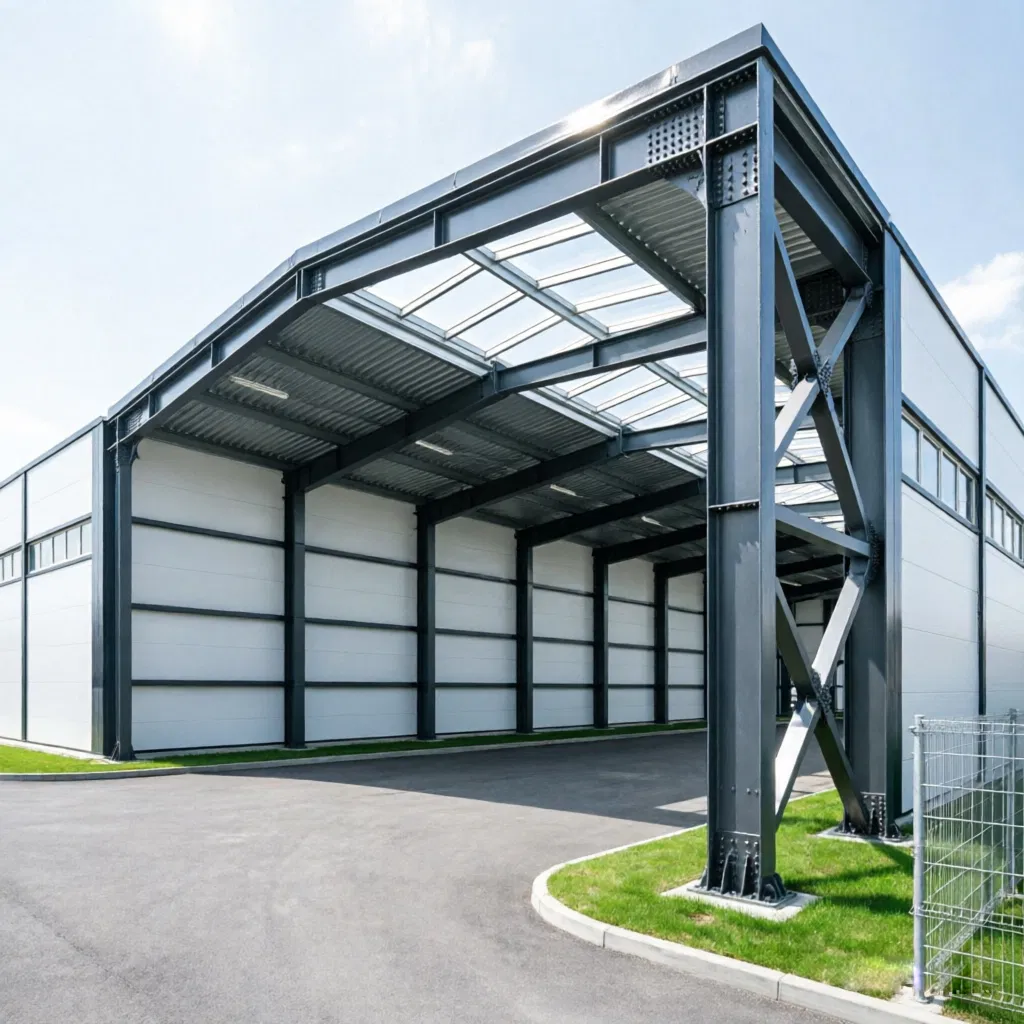 Edificio industrial de almacén y taller de estructura de acero prefabricada certificada CE