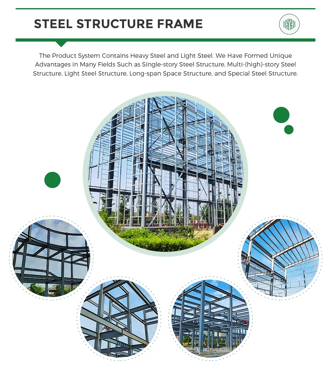 Edificio prefabricado industrial estructura de metal marco de acero almacén