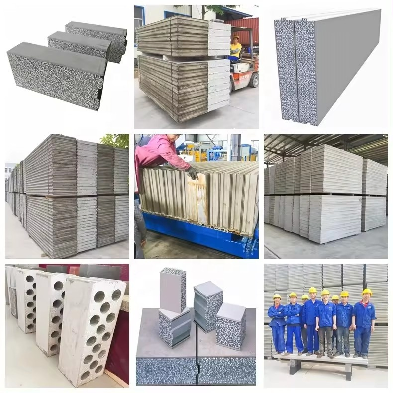 Panel de sándwich de cemento a prueba de agua y fuego, aislamiento acústico, material de construcción, pared de partición interior y exterior, sistema de panel de pared de sándwich de concreto