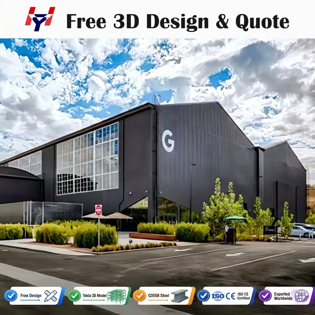 Estructura de acero prefabricada para gran taller de construcción