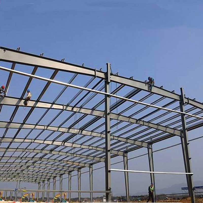 Taller de estructura industrial de acero prefabricado con estanterías de gran capacidad