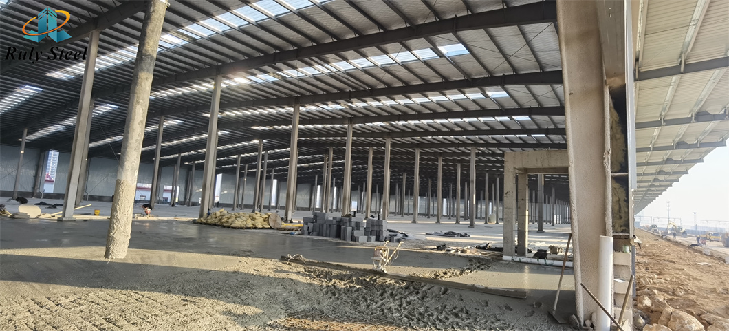 Estructura prefabricada de edificios de acero, material de almacén, estructura de marco de acero ligero
