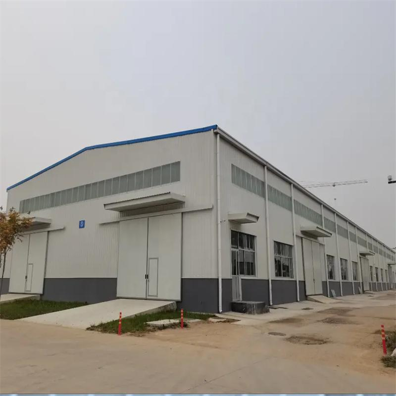 Diseño de construcción de largo alcance de fácil ensamblaje, cobertizo prefabricado de acero galvanizado, edificio de estructura de acero industrial, almacén de estructura de acero ligero prefabricado