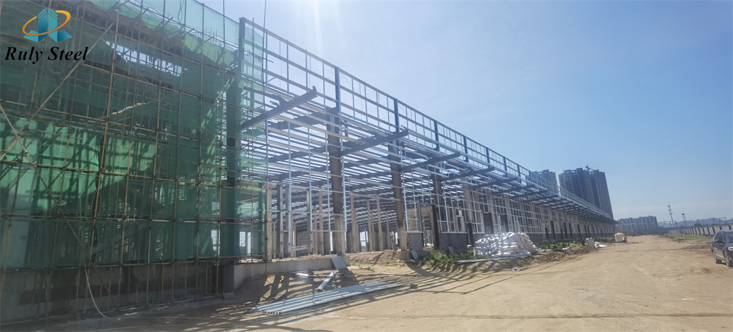 Estructura prefabricada de edificios de acero, material de almacén, estructura de marco de acero ligero