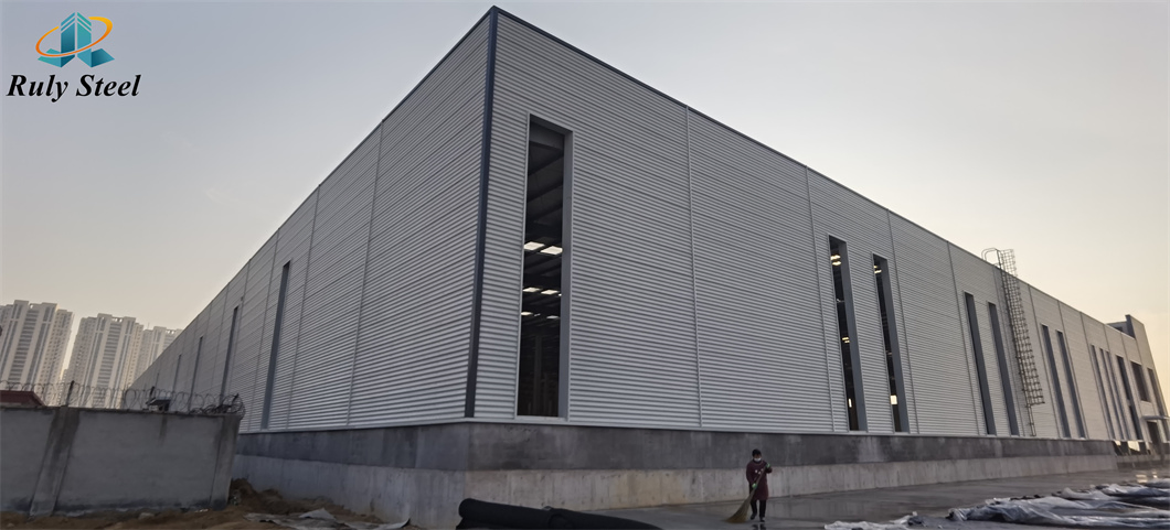 Estructura prefabricada de edificios de acero, material de almacén, estructura de marco de acero ligero