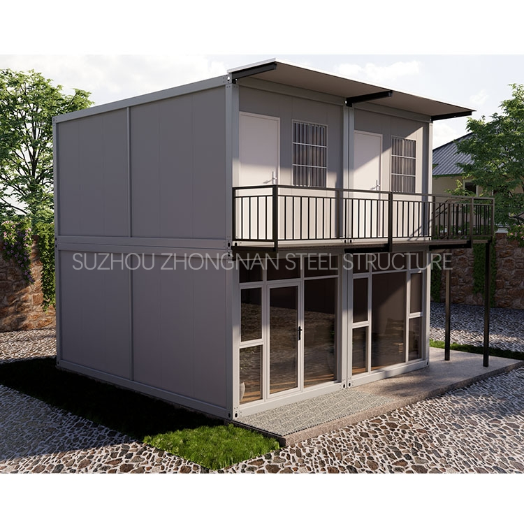 Casa Villa Pequeña Barata 2-Storey 20FT/40FT Moderna Prefabricada Modular de Contenedor Marítimo con 2 Dormitorio y Baño para Vivir en Venta en Canadá y EE. UU