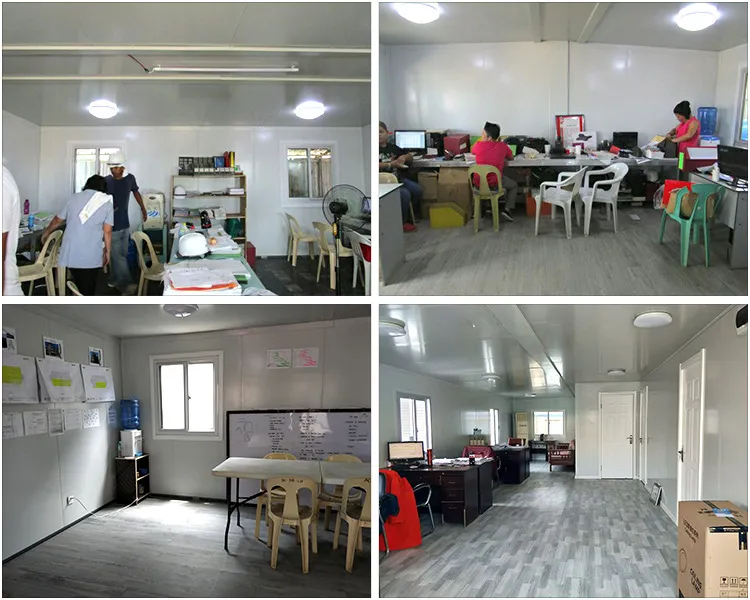 Oficina portátil fácil de instalar y plegable para uso temporal en áreas de construcción