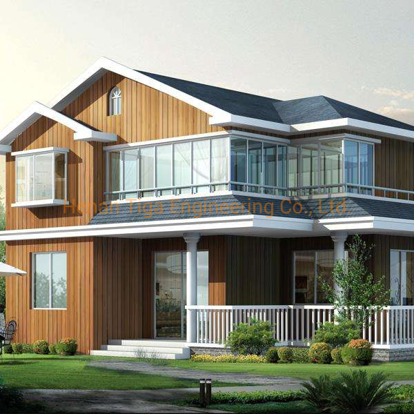 Casa villa de estructura de acero prefabricada de alta calidad y precio razonable