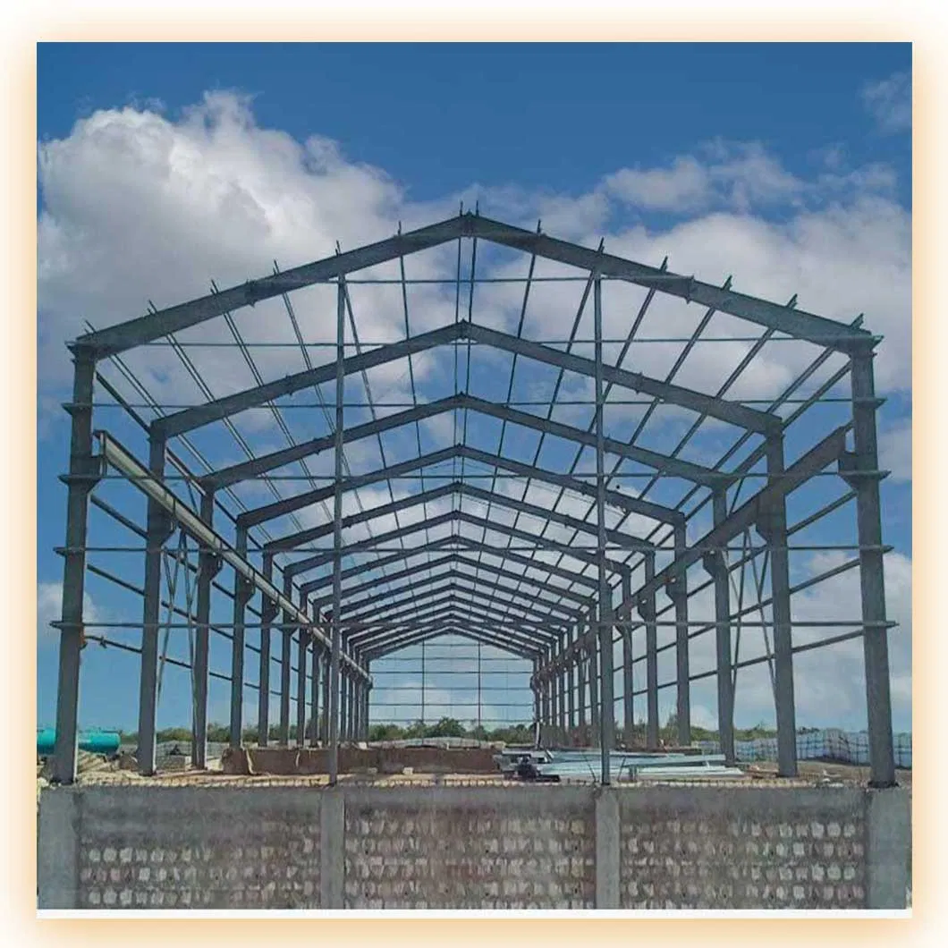 Detalle de estructura de acero prefabricada