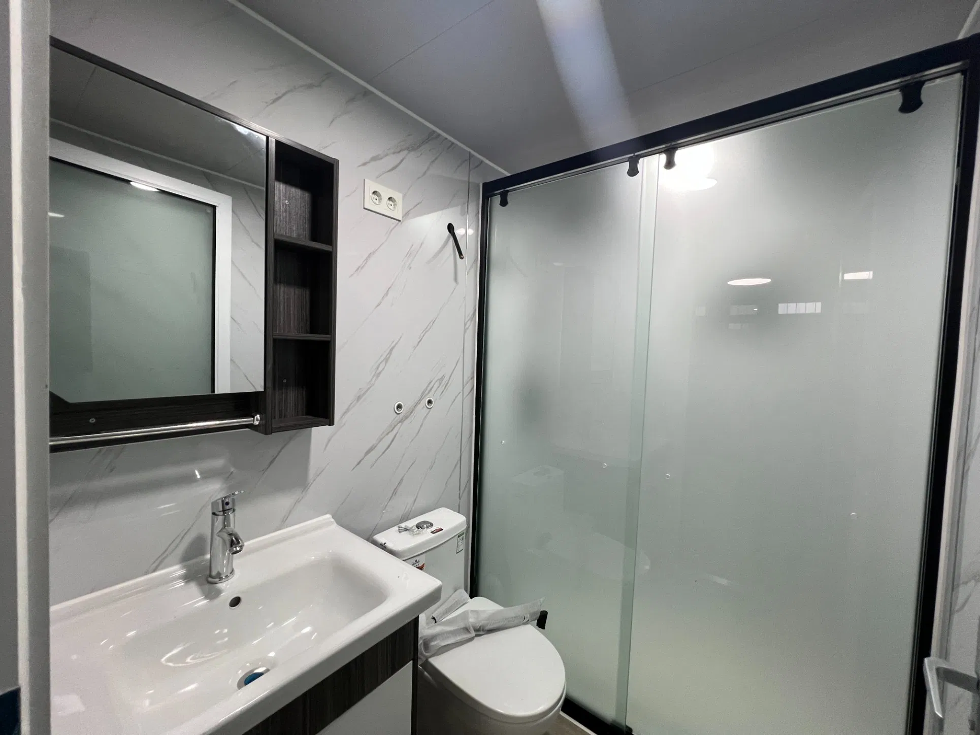 Casa prefabricada expandible de dos pisos, casa móvil, casa de contenedor de vidrio, casa plegable, económica
