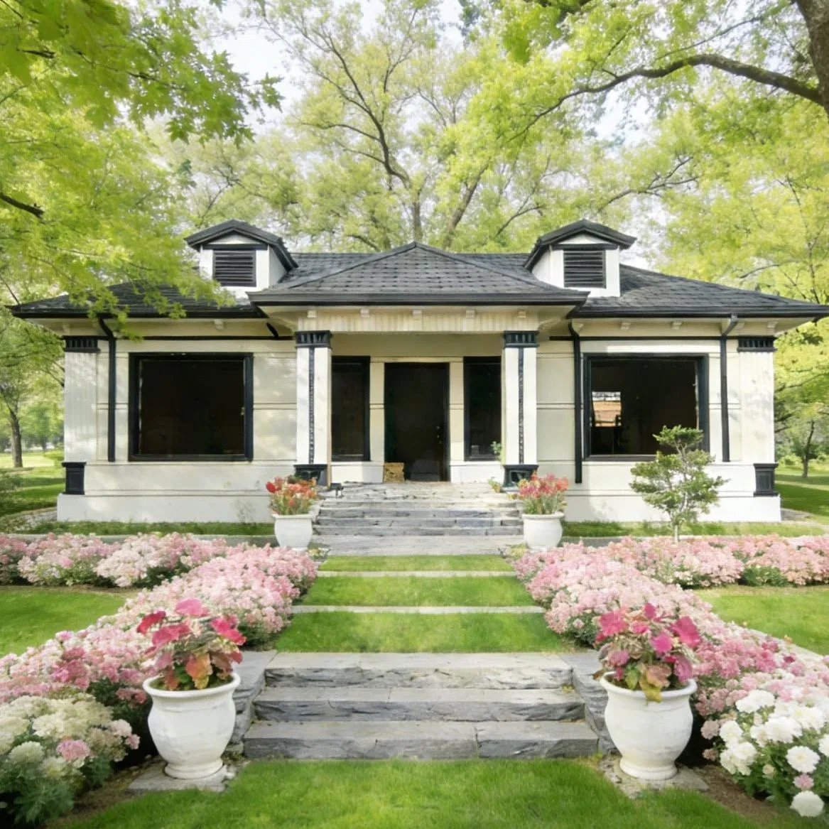 Villa de Acero Ligero de Una Sola Planta Casa Prefabricada Estilo de Personalización