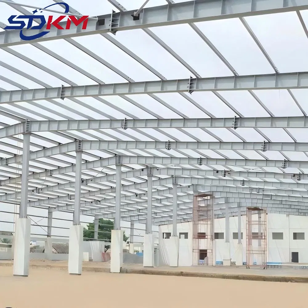 Estructura de acero de edificio modular industrial prefabricado con marco de metal galvanizado para taller y almacén