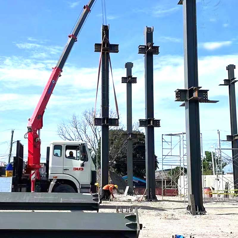 Taller de estructura industrial de acero prefabricado con estanterías de gran capacidad