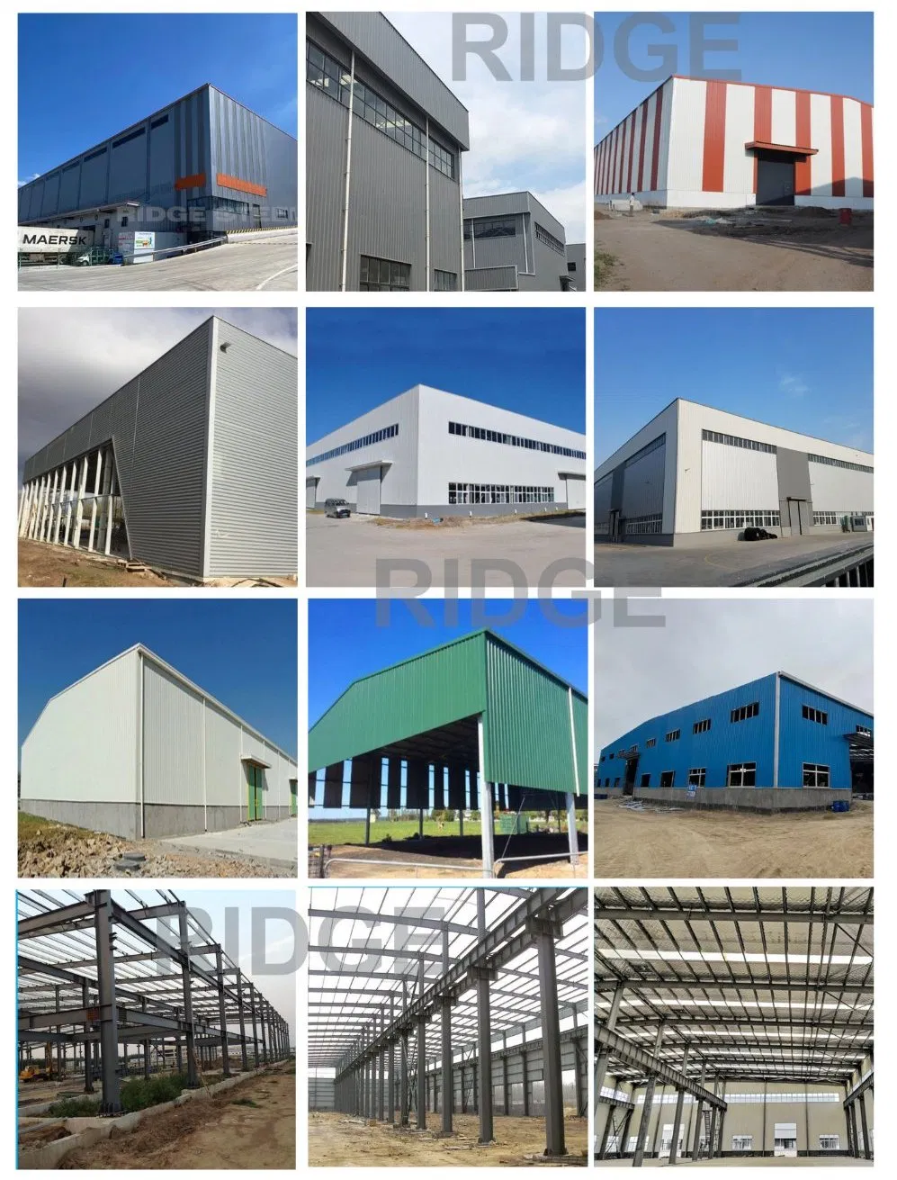 Fábrica de cobertizos de acero ligero de China, estructura de almacén de metal