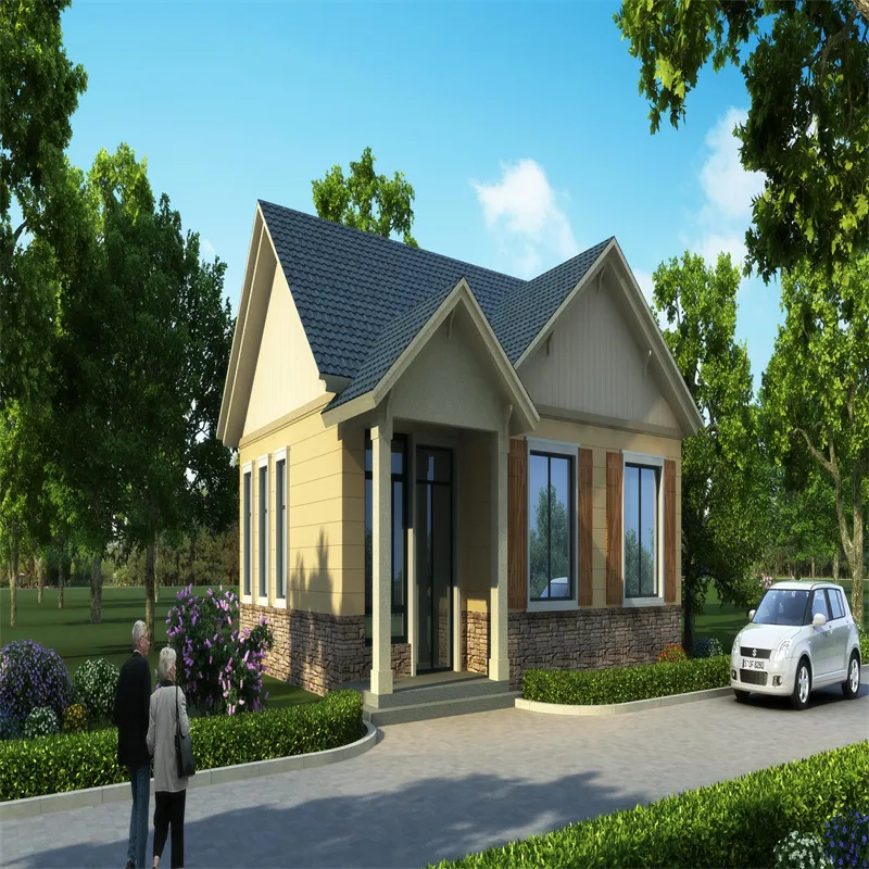4 Dormitorios 2 Baños Villa de Estructura de Acero Prefabricada Personalizada