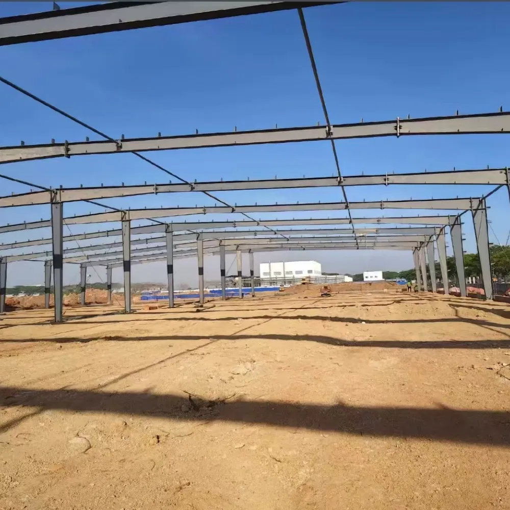 Edificio industrial de almacén y taller de estructura de acero prefabricada certificada CE