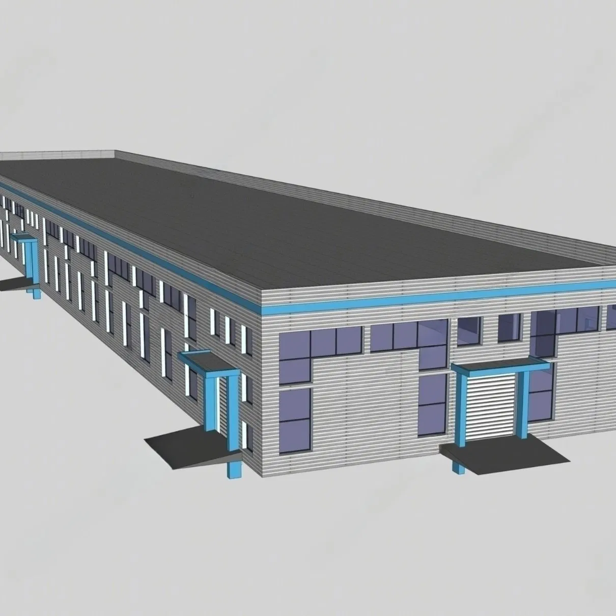 Estructura de acero industrial prefabricada de edificio ligero de marco portal