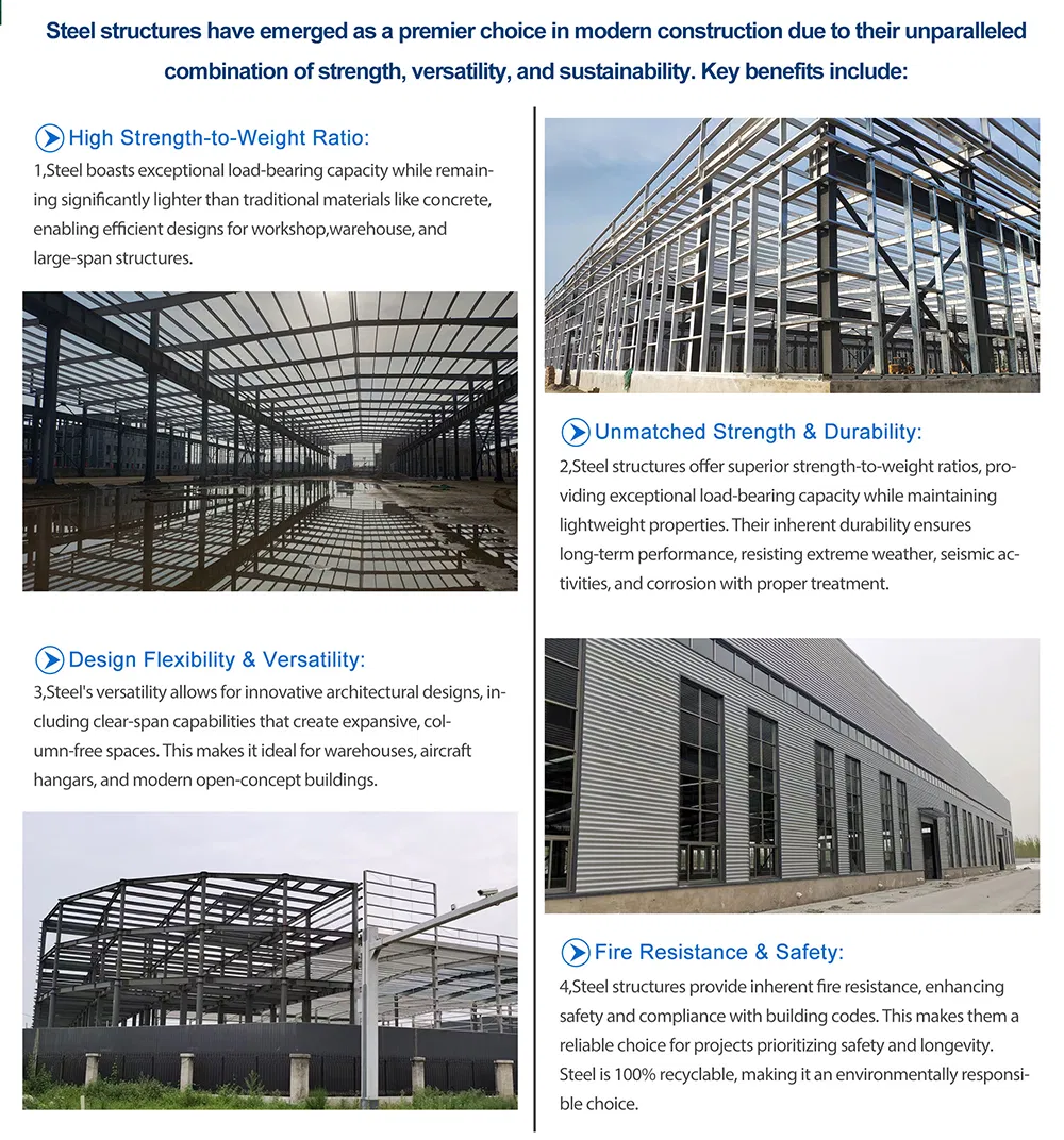 Estructura de acero de ingeniería edificio de acero prefabricado almacén industrial