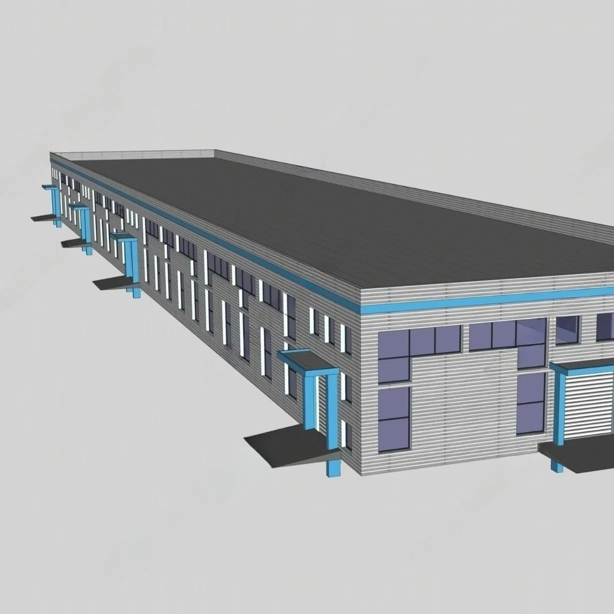 Estructura de acero industrial prefabricada de edificio ligero de marco portal