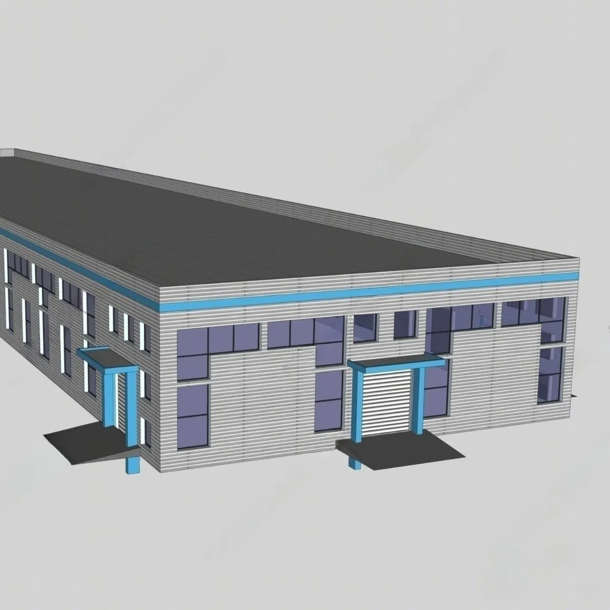 Estructura de acero industrial prefabricada de edificio ligero de marco portal