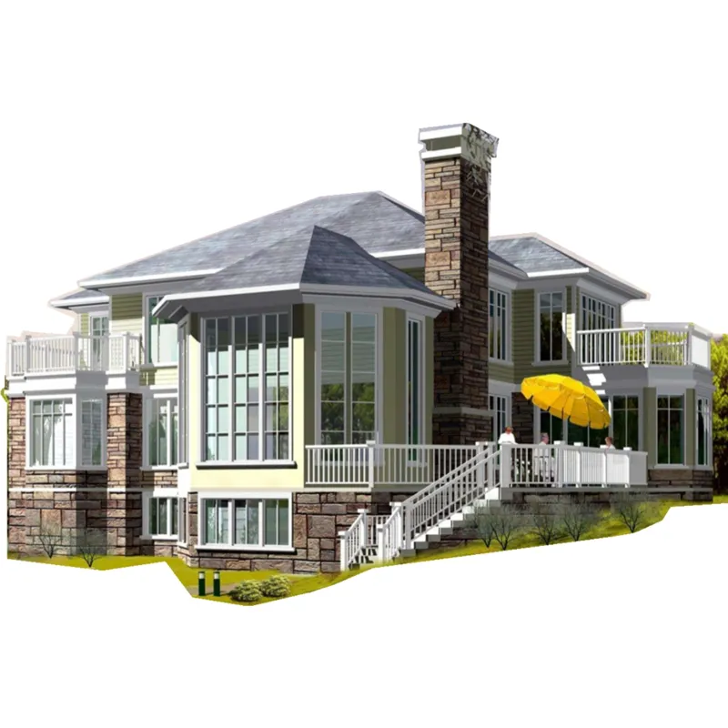 Casa villa de estructura de acero prefabricada de alta calidad y precio razonable