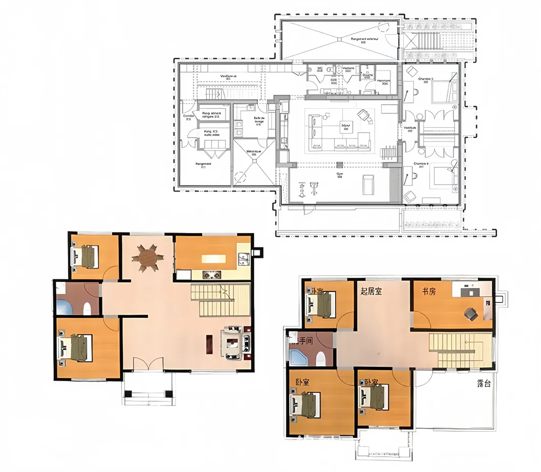 Distribución y funciones de villa prefabricada