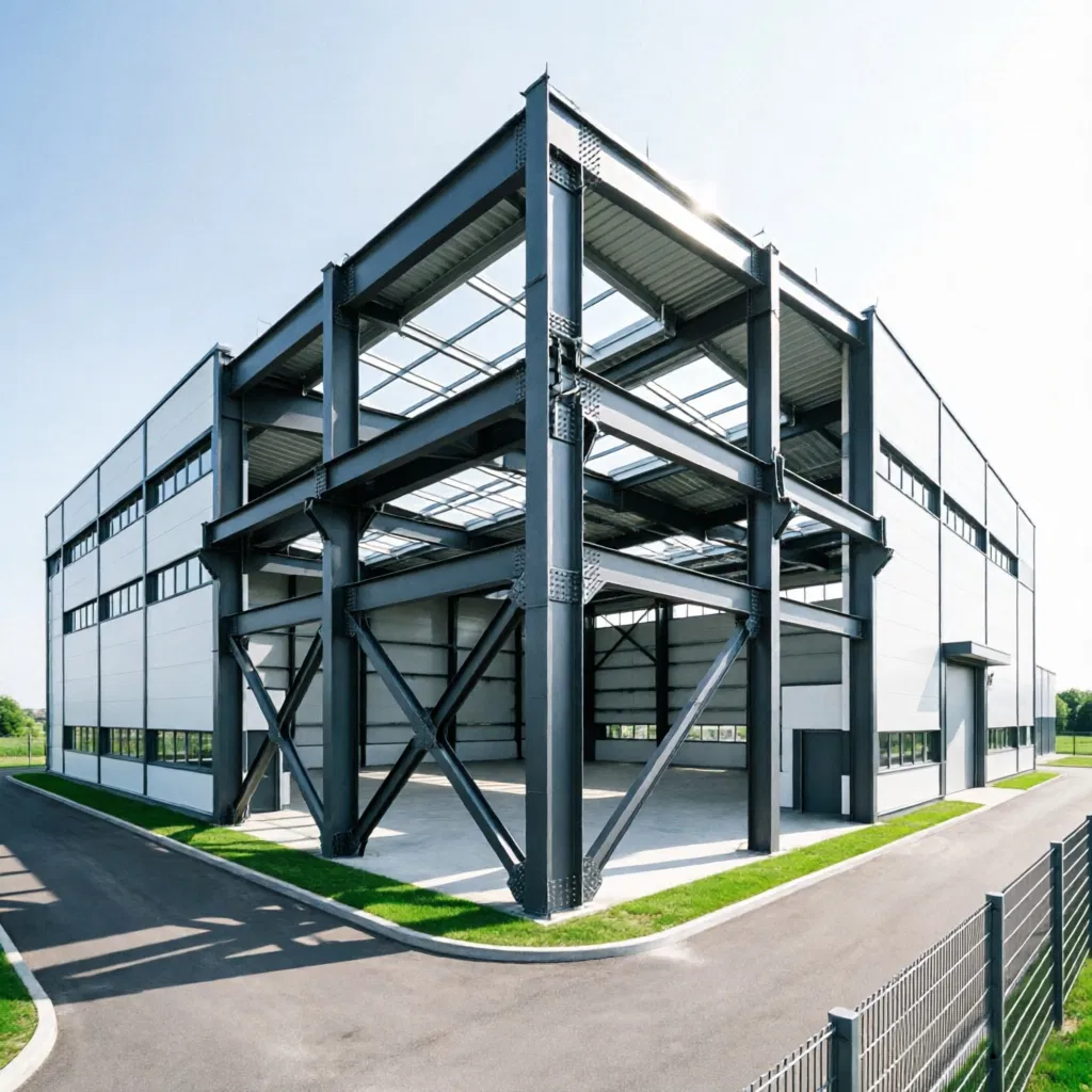 Edificio de estructura de acero pesado certificado CE, taller y almacén industrial prefabricado de la UE
