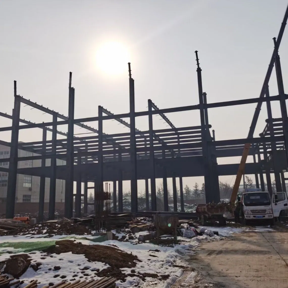 Estructura de acero industrial prefabricada de edificio ligero de marco portal