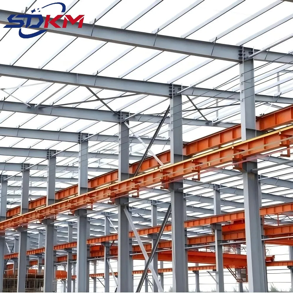 Estructura de acero de edificio modular industrial prefabricado con marco de metal galvanizado para taller y almacén