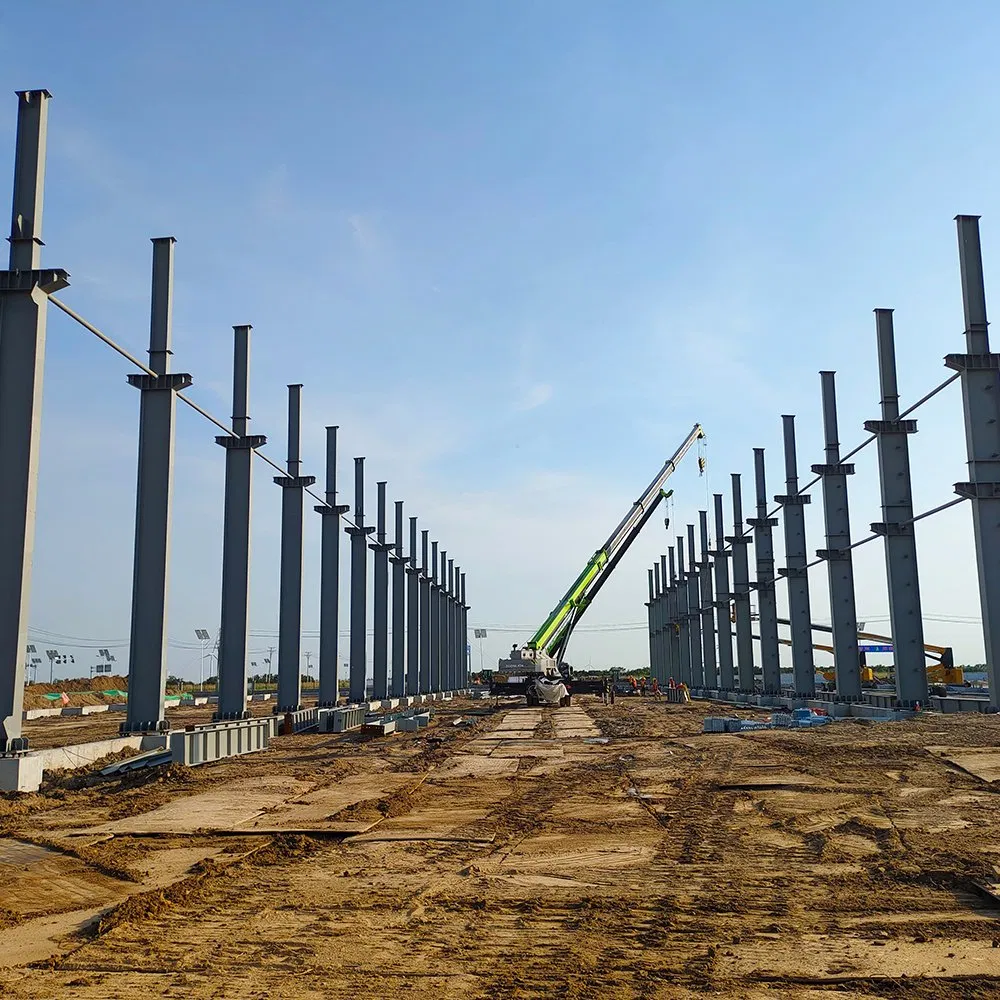 Edificio de estructura de acero pesado certificado CE, taller y almacén industrial prefabricado de la UE
