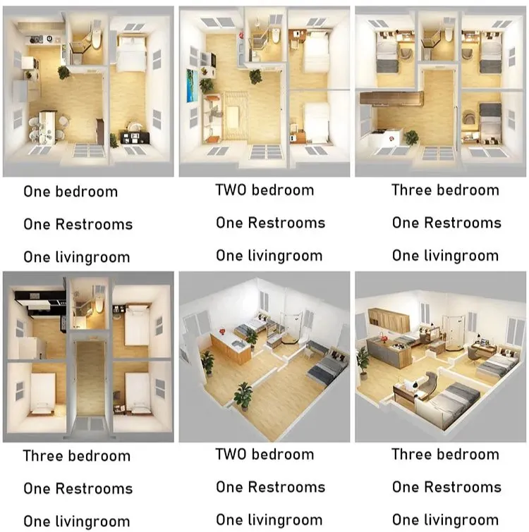 40FT Vivienda Prefabricada Lista 3 Casa Modular Expandible de Contenedor para Hotel Casa Móvil Prefabricada Pequeña