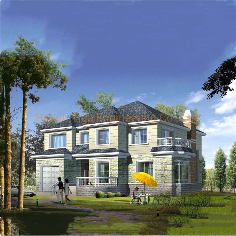 Casa villa de estructura de acero prefabricada de alta calidad y precio razonable
