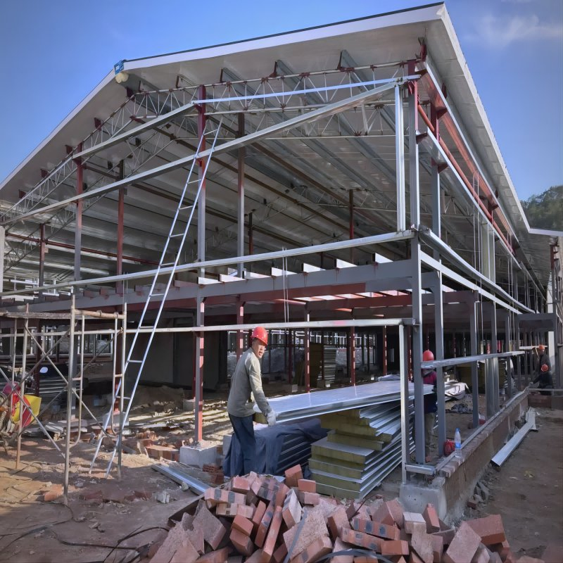 Taller de Estructura de Acero para Planta de Manufactura de Alta Calidad