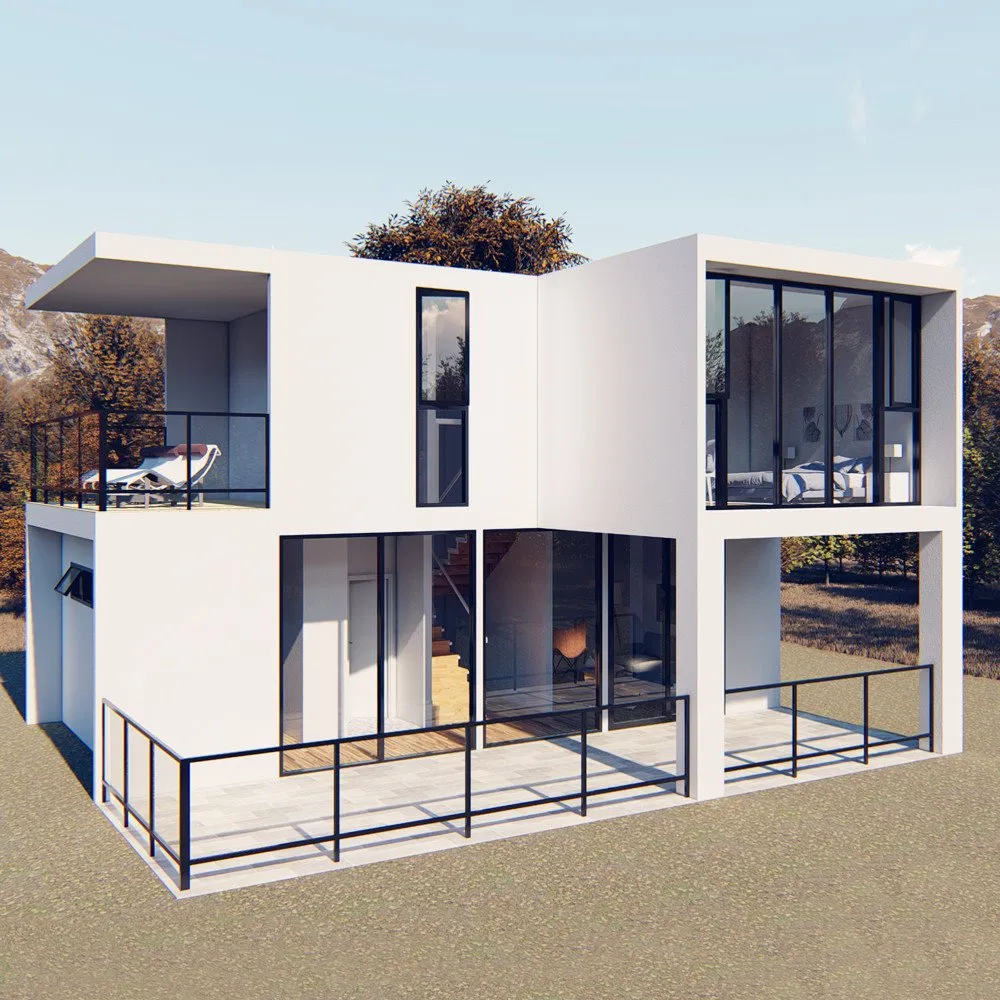 2 Historia Hotel Portátil Uso y Material de Panel Sándwich Villa Prefabricada de Lujo