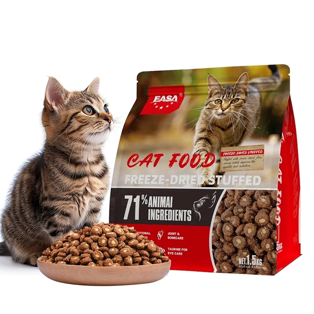 Antioxidante 1.5kg Comida para gatos liofilizada rellena de carne de res y pollo