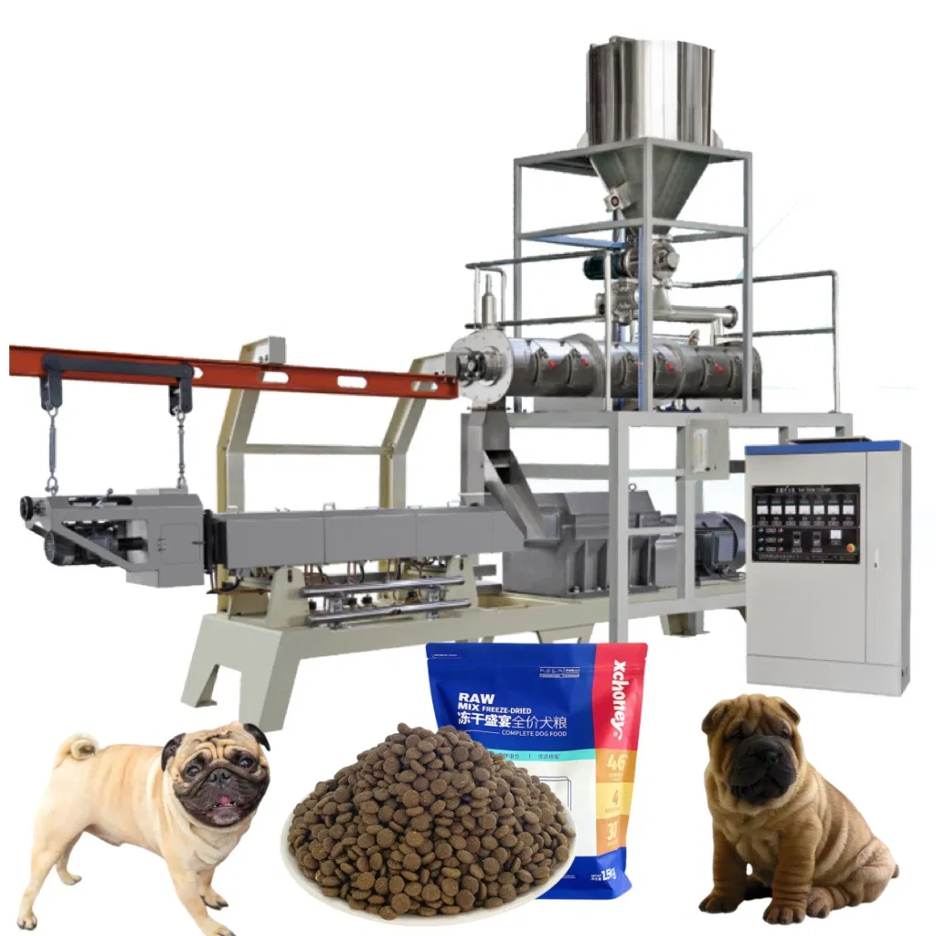 Extrusora de Alimento para Mascotas Flexible para Recetas Altas en Carne y Sin Granos, Línea Automática de Croquetas Secas