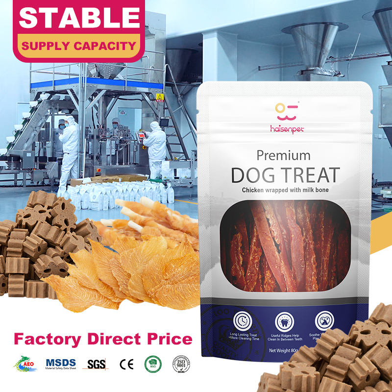 Galletas para mascotas de carne fresca deshidratada al aire alta en proteínas, comida para perros para el cuidado dental