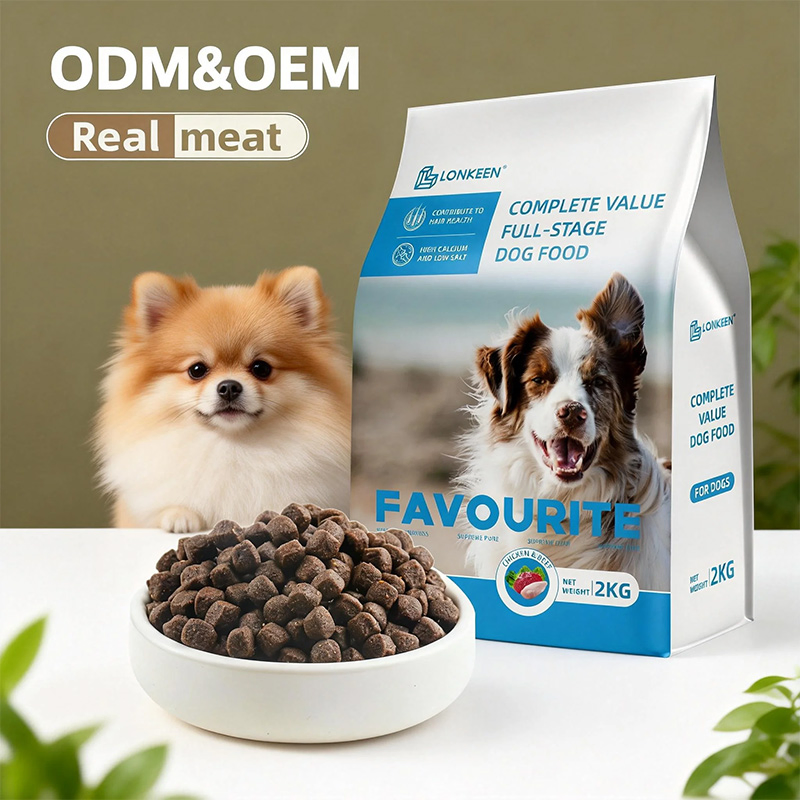 Comida seca para perros personalizable de sabor y forma de croquetas directamente de fábrica para venta al por mayor