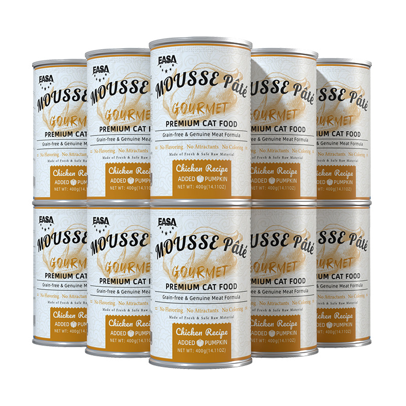 Comida Húmeda para Gatos Orgánica Mousse Sabrosa Pate 400g Receta de Pollo Fábrica de Alimentos para Mascotas China Alimentación Interior