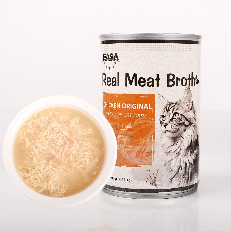 Comida para gatos húmeda en salsa de carne con caldo sabroso, paquete de variedad 400g fabricante de alimentos para mascotas en China con MOQ bajo, OEM y ODM