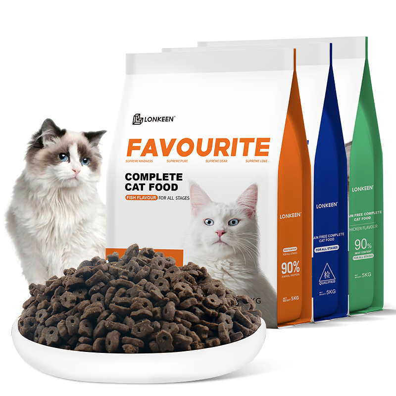 Muestras gratuitas suministro directo de fábrica comida para gatos seca crujiente natural premium hipoalergénica