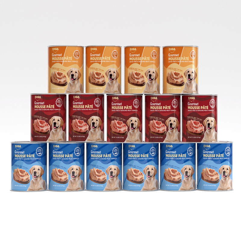 Comida enlatada para perros mojados Comida para cachorros Mousse Pate Apetitoso Puré 375g Sabor variado
