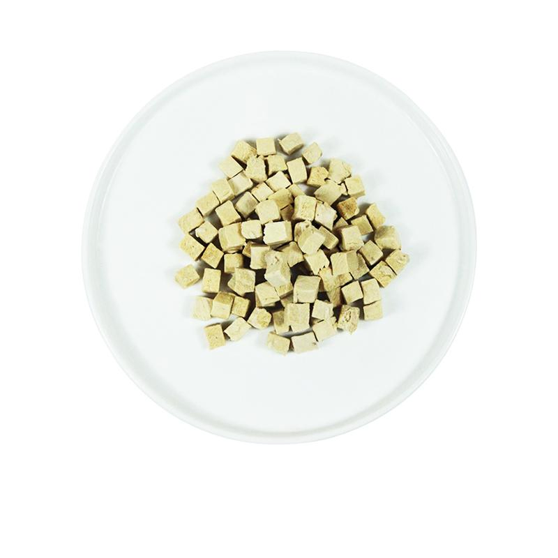 Sabor OEM Forma Paquete Bolsa Cubos de Carne Deshidratados al Vacío Comida Natural para Mascotas Golosina para Gato Snack para Perro