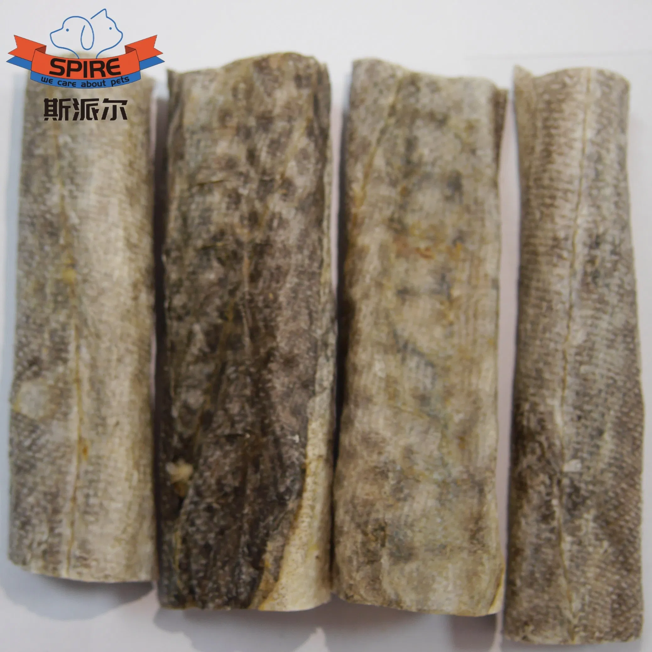 Rollos de piel de bacalao del mar profundo, secos y molidos al por mayor, comida para perros