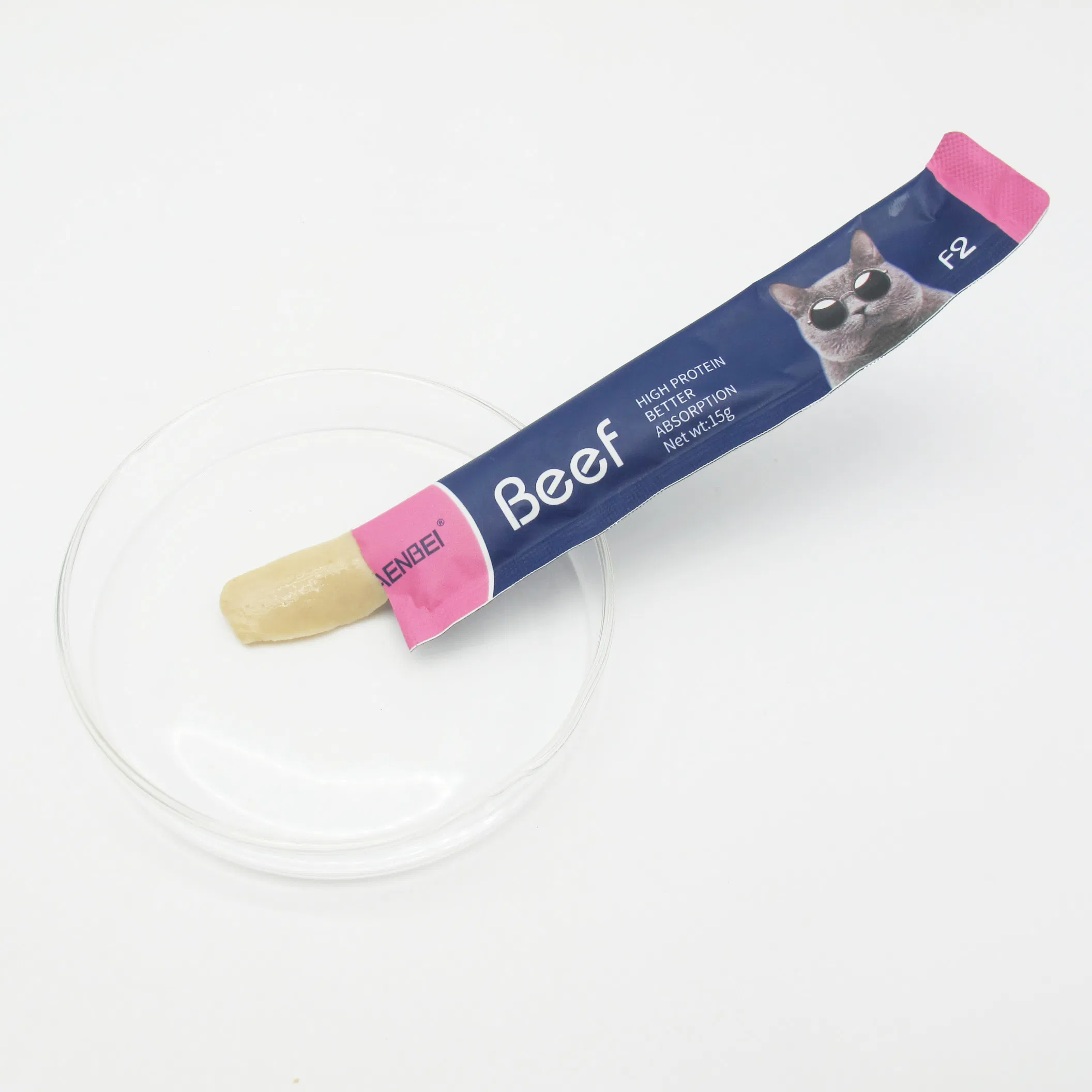 Alto contenido de proteínas, buena palatabilidad, fácil digestión, puré de bacalao/carne de res, tiras para gatos, snack líquido húmedo para gatitos, productos para mascotas