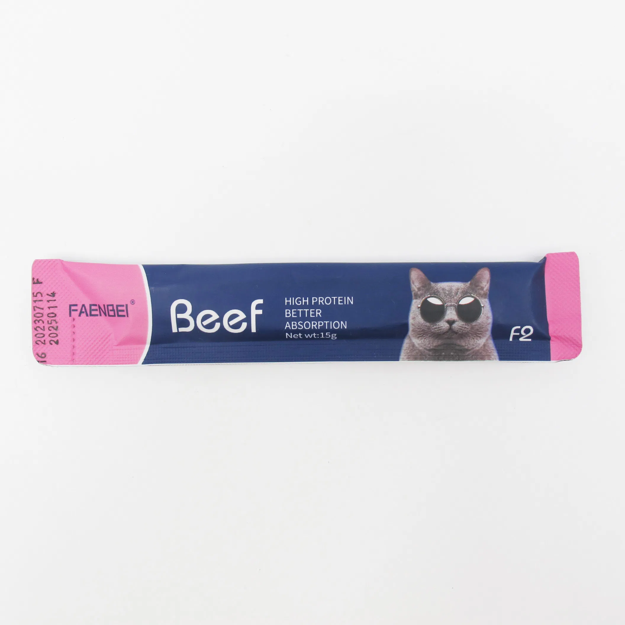 Alimento para mascotas suministro fresco puré líquido real sabores de carne de pollo/ternera golosina para gatos en forma de líquido para lamer