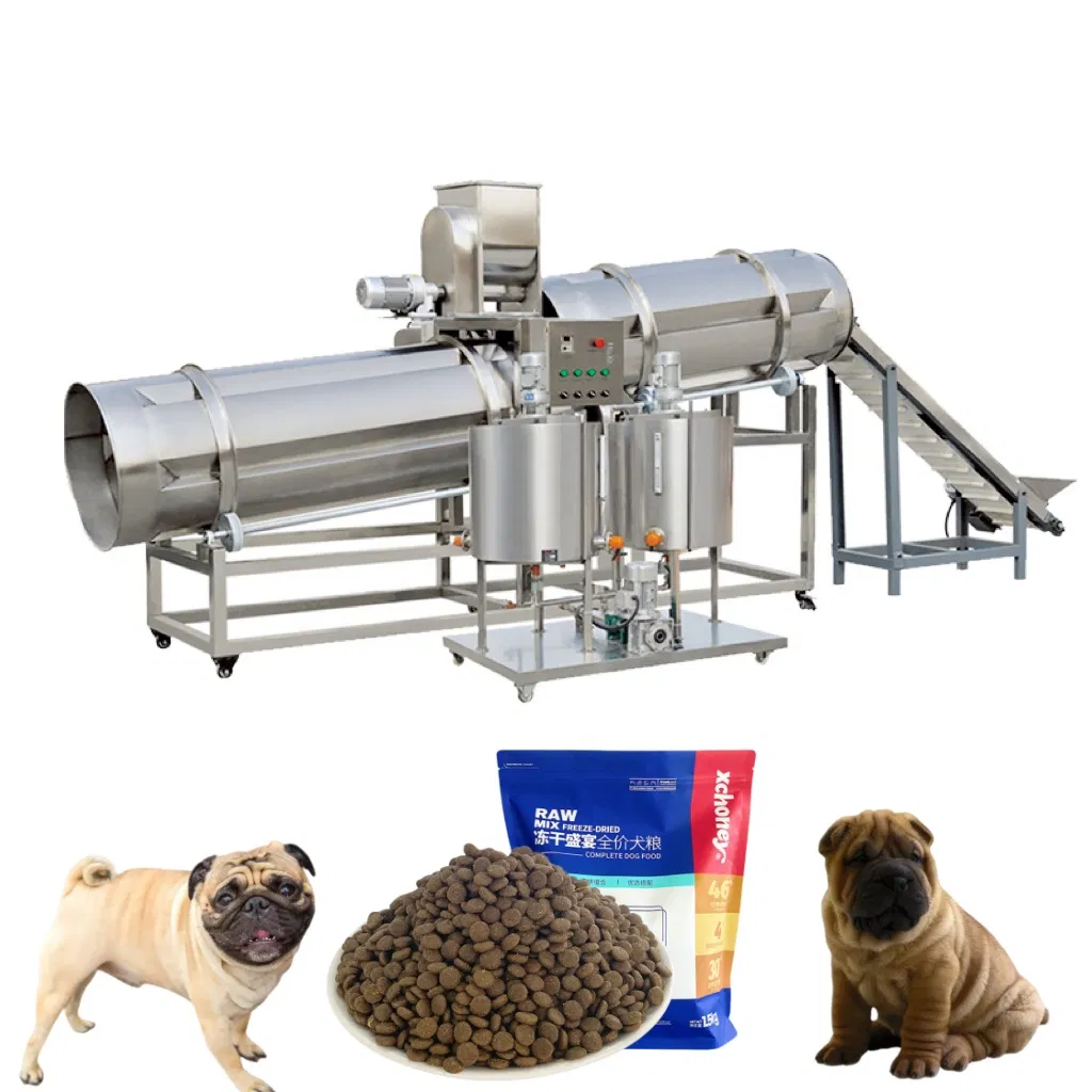 Extrusora de Alimento para Mascotas Flexible para Recetas Altas en Carne y Sin Granos, Línea Automática de Croquetas Secas