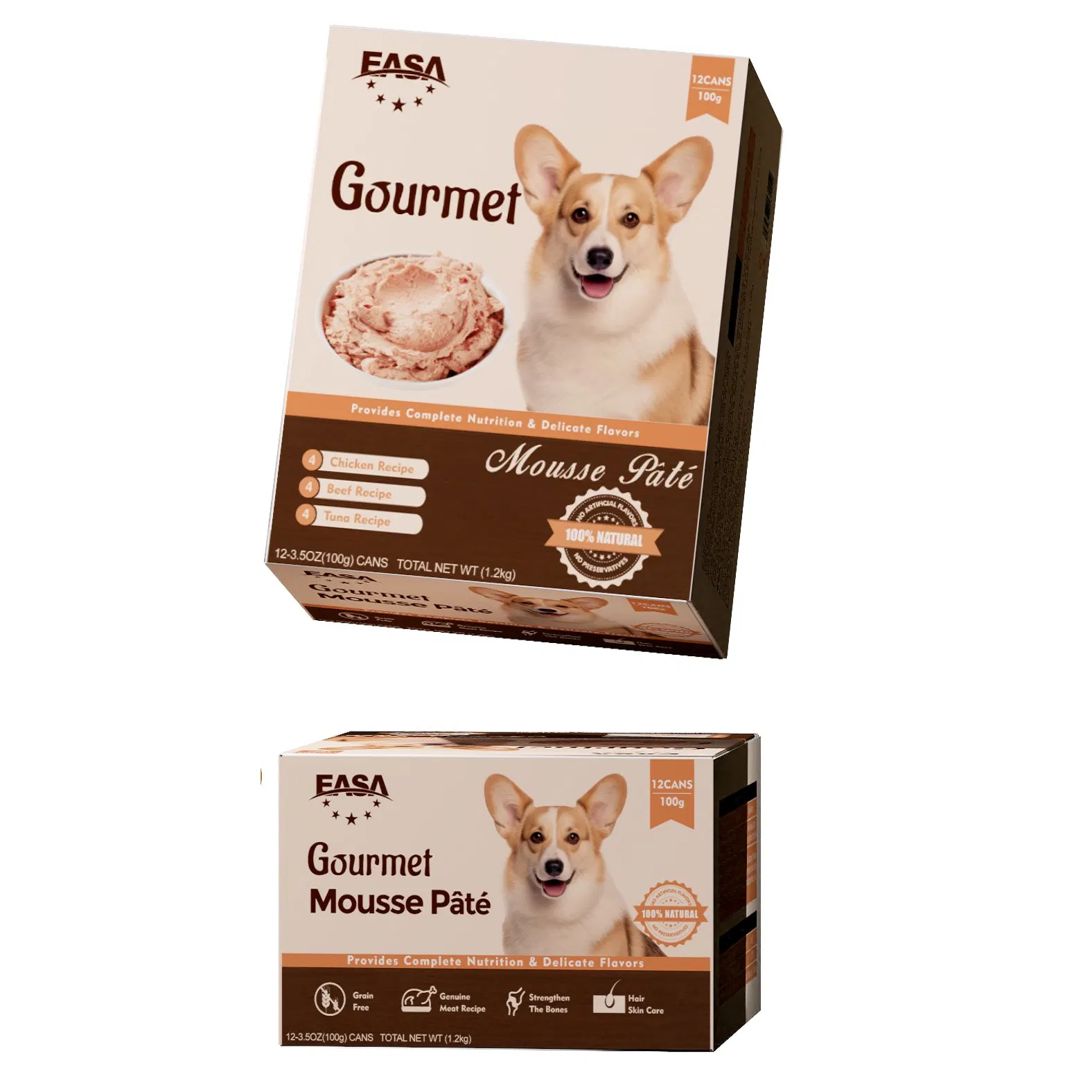 Comida Húmeda para Perros Sabrosa Premium Alta en Proteínas Fuente de Carne 100g Paquete de Variedad MOQ Bajo Fabricante de Comida para Mascotas en China